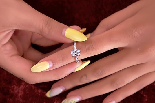 💎 925 Sterling Silver Ring with 2.53 Ct Round & Oval CVD Diamonds | DEF/VVS–VS Certified | 16-Stone Luxury Jewelry