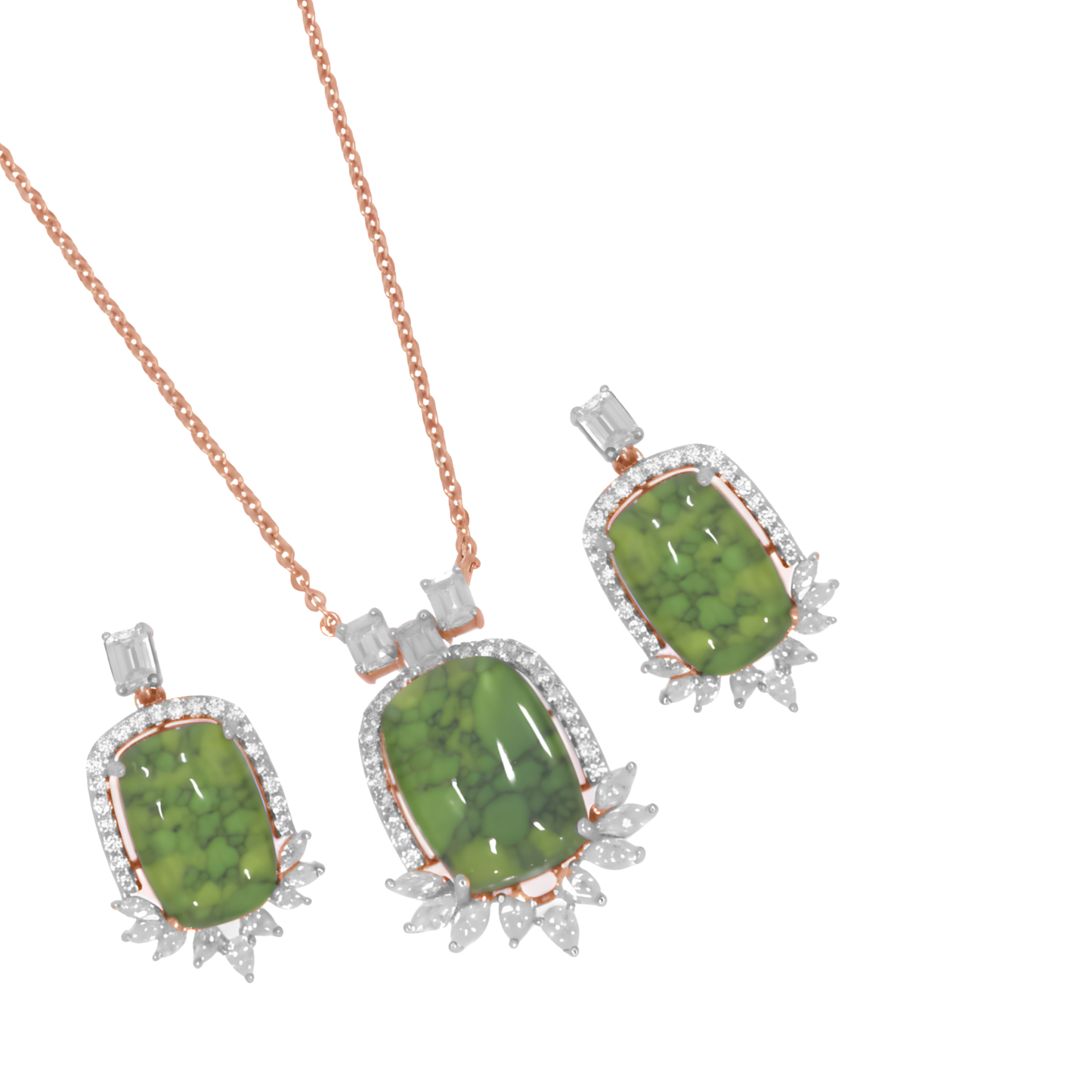 💎 Luxury 21.67 Ct Dichroic Pendant Set | Sterling Silver 925 | DEF/VVS–VS Lab Diamonds | Fine Jewelry for Women