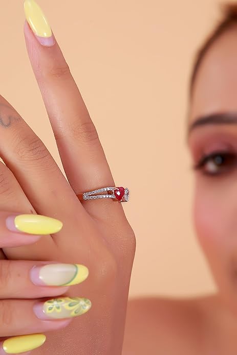 925 Silver Ring | Round & Heart Shape | Elegant & Timeless Design