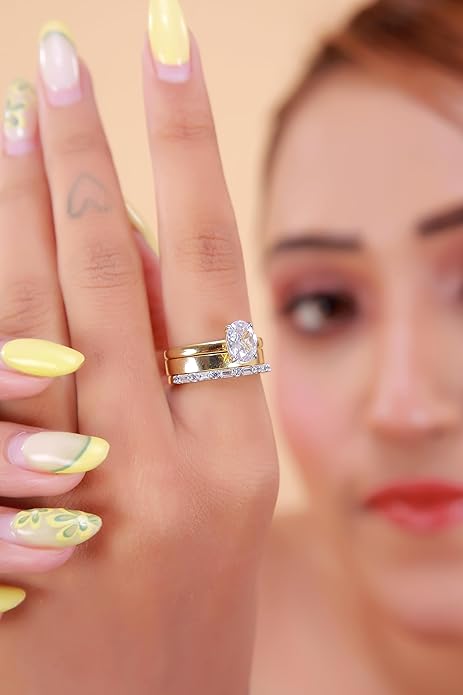 925 Silver Ring | Round, Oval & Baguette Shape | Elegant & Timeless Design