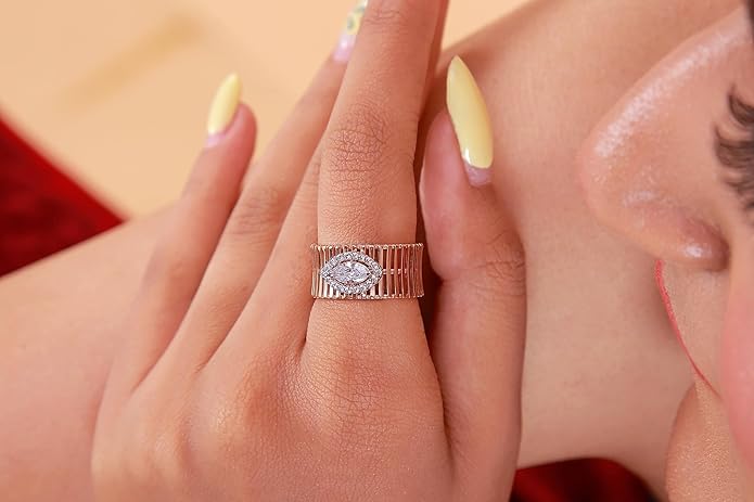 925 Silver Ring Round & Marquise Shape | Elegant & Timeless Design