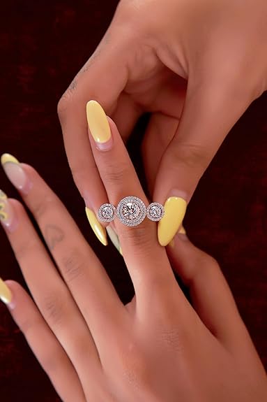 3.06 Ct red Round/Marquise & Diamond Wedding Ring 14k White Gold "πβ¨ Joy & Shine Lab-Created Red Beryl & Zircon Ring β 14K White Gold Plated 925 Sterling Silver (Size 6) β¨π