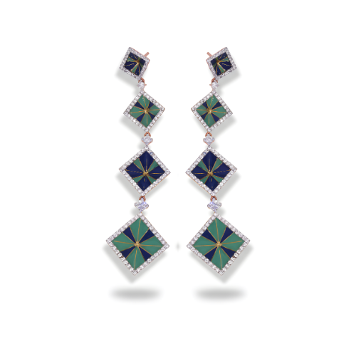 💎 925 Silver Earrings with 2.38 Ct Side Diamonds | DEF VVS–VS Quality