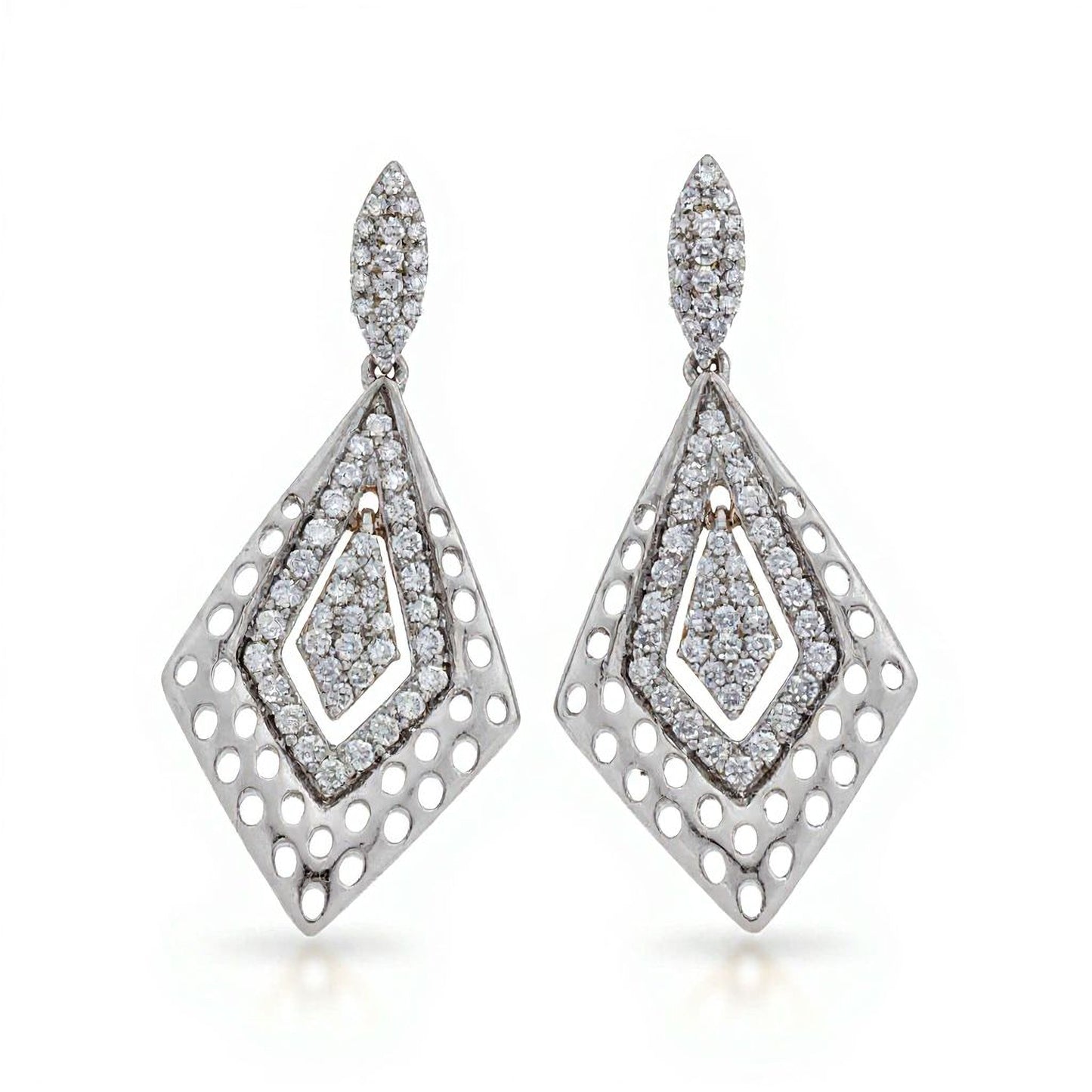 ✨ 925 Silver Diamond Earrings | 1.5 Ct Side Diamonds | 110-Piece Sparkle Design