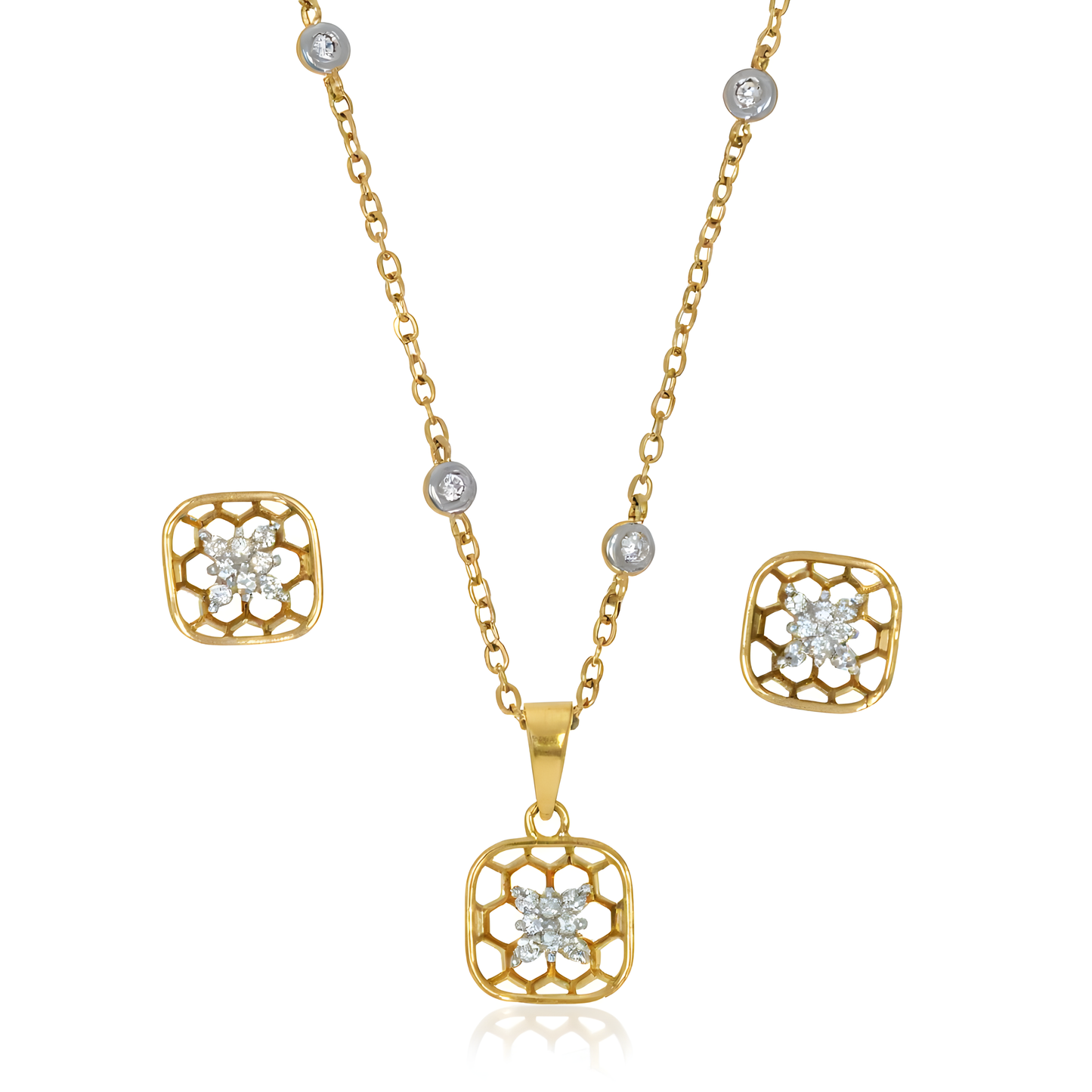 ✨ 925 Silver Pendant & Earrings Set with 0.24ct CVD DEF Diamonds | Delicate Sterling Jewelry Gift for Women