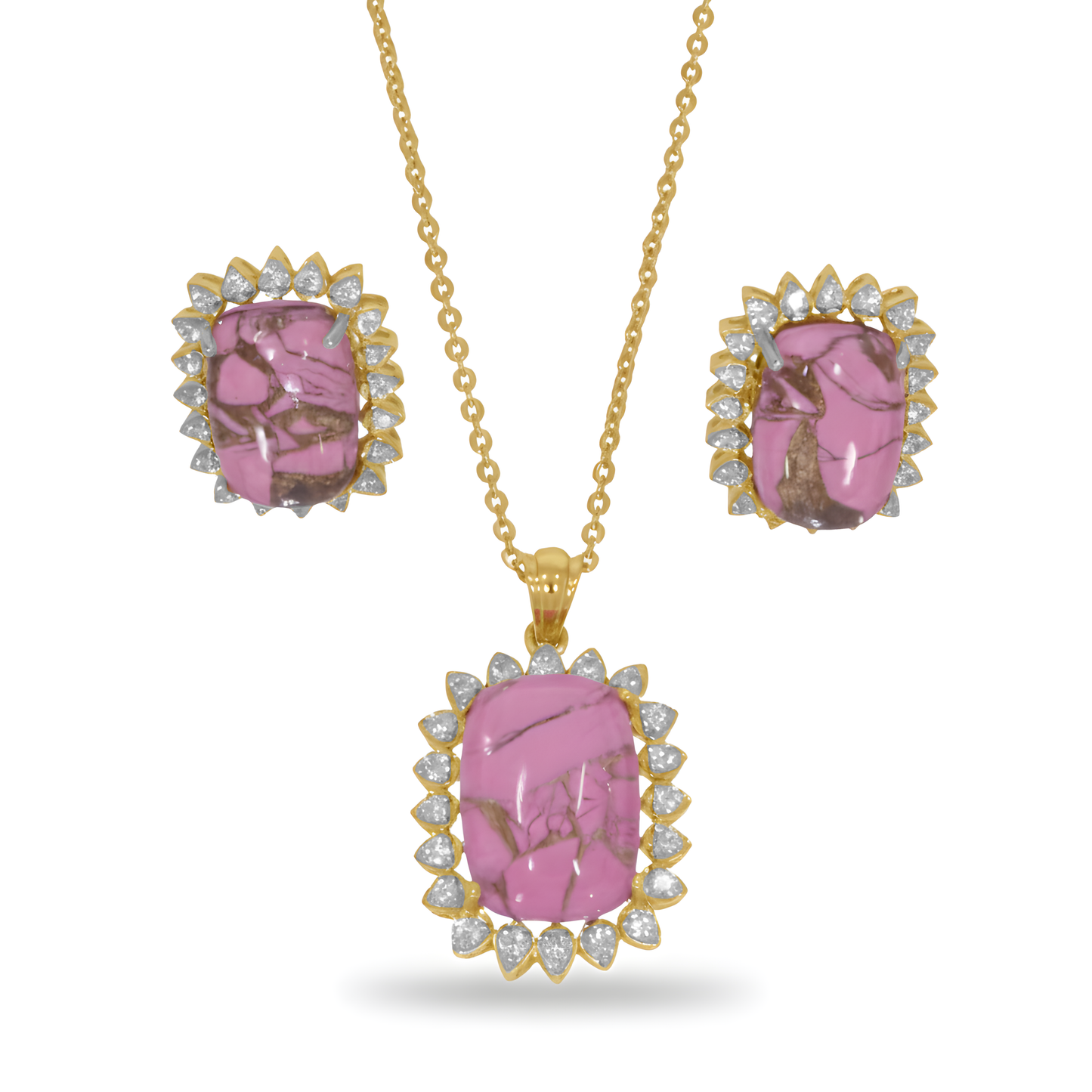 💎 Stylish 21.84 Ct Dichroic Stone Pendant Set | 925 Hallmarked Silver | DEF/VVS–VS Lab-Grown Diamonds | Elegant Jewelry for Women