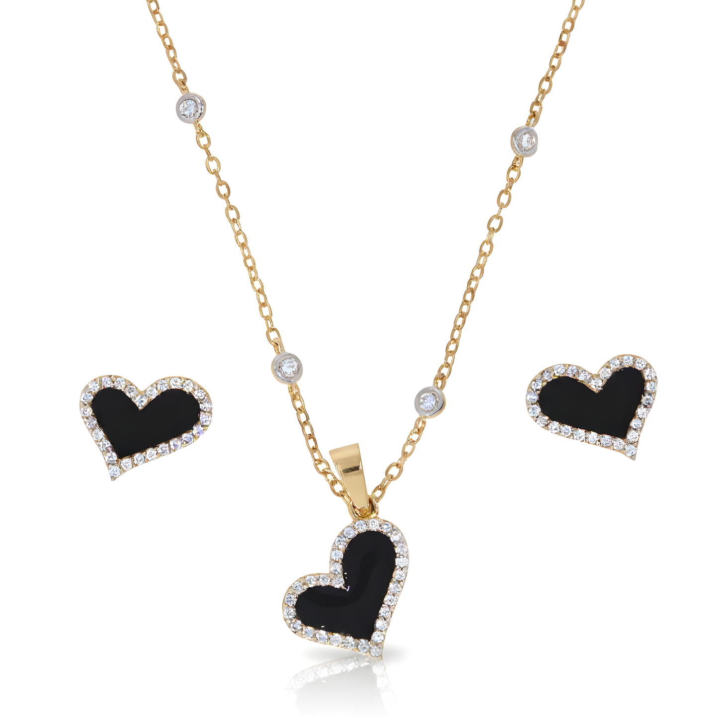 💎 925 Silver Pendant & Earring Set 0.94 Ct Side Diamonds | DEF VVS–VS