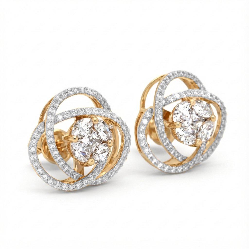 π 925 Silver Shimmer CVD Diamond Earrings | Elegant Everyday Gift Jewelry