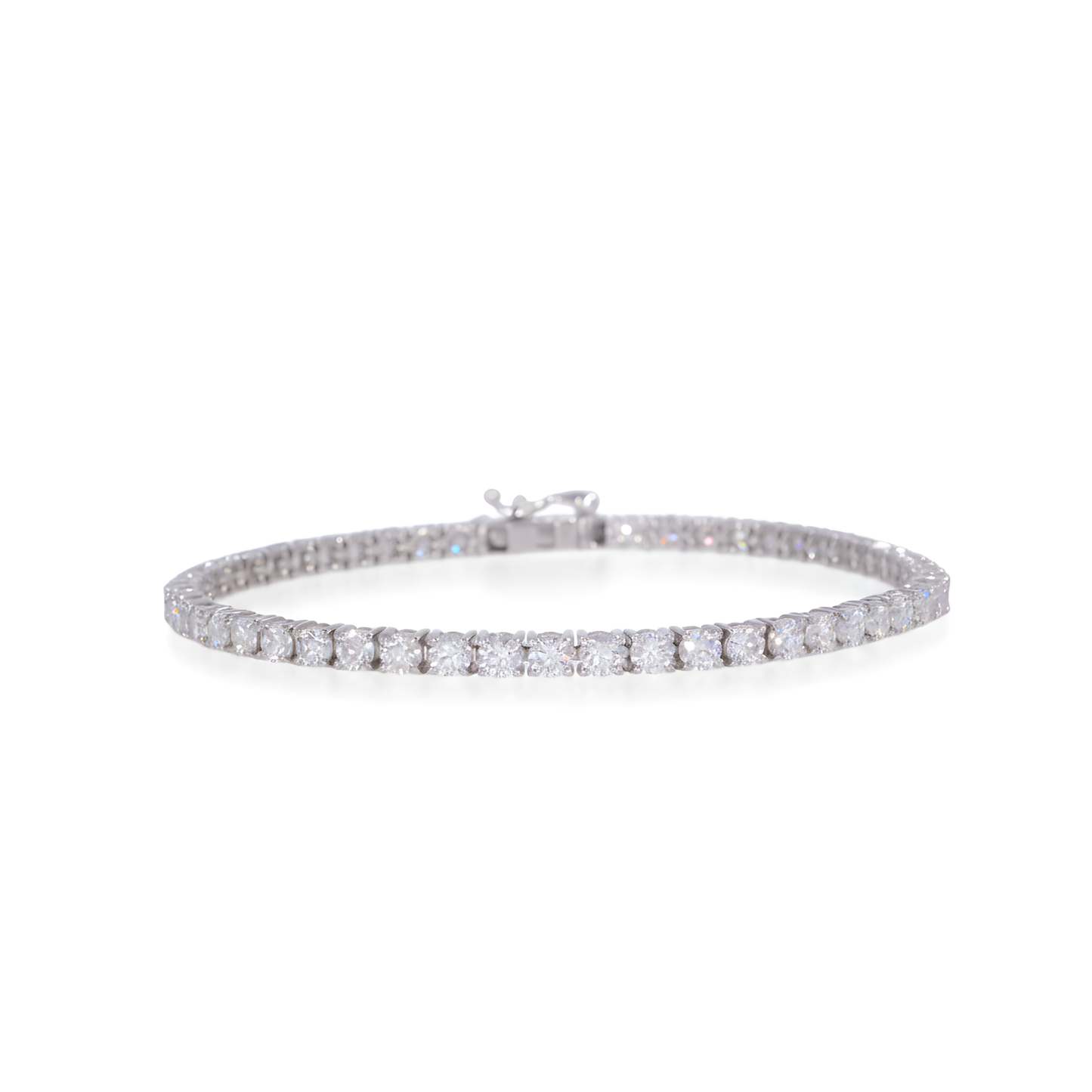 💎 925 Silver Round Diamond Bracelet | Lab-Grown DEF VVS–VS Diamonds
