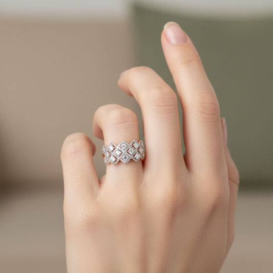 Elegant 2.5 Ct Side Diamond Ring for Women | 925 Silver | DEF/VVS-VS Diamonds | Dainty Statement Jewelry Gift