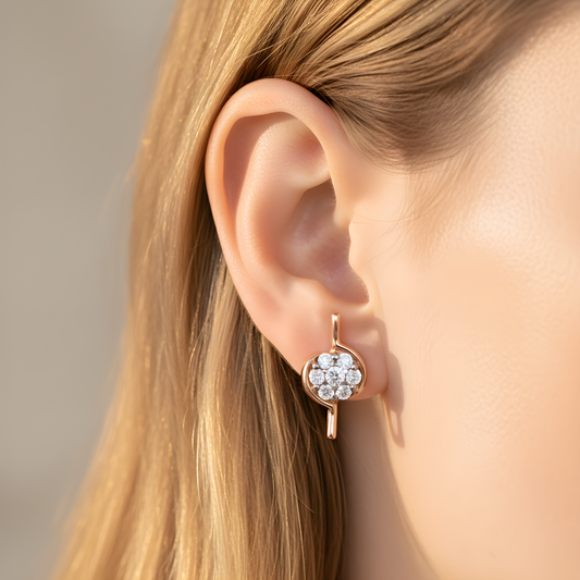 💎 Stylish Sterling Silver Earrings | Brilliant Moissanite-Inspired Shine | Hypoallergenic & Long-Lasting Design