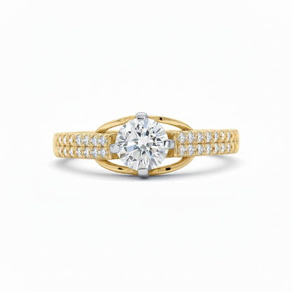 ✨ Premium 925 Silver Ring with 1.40 Ct Side Diamonds | DEF VVS–VS Quality