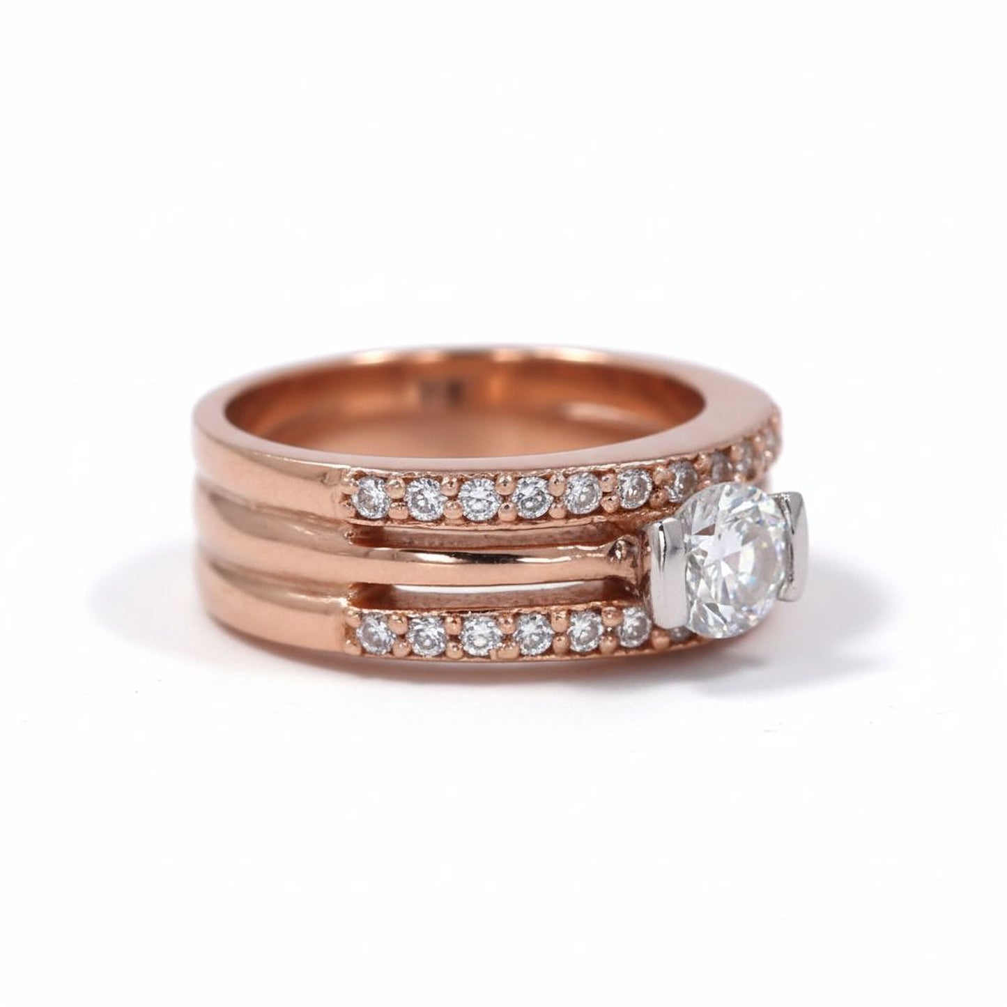 💎 Elegant 1 Ct Side Diamond Ring in 925 Silver | DEF VVS–VS | Pearl Synthetic Design