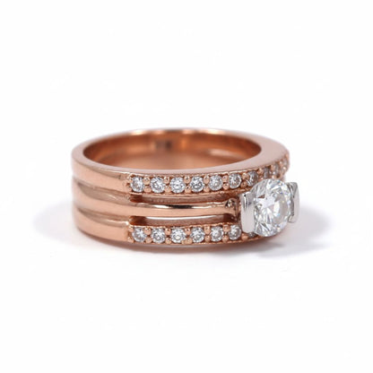 💎 Elegant 1 Ct Side Diamond Ring in 925 Silver | DEF VVS–VS | Pearl Synthetic Design