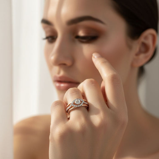 Premium 1.22 Ct Side Diamond Ring in 925 Sterling Silver | DEF VVS-VS Clarity