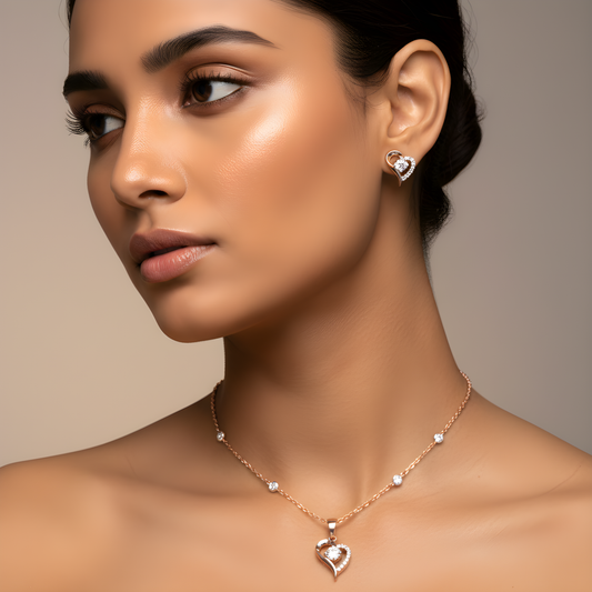 💎 Premium Glow Moissanite Diamond Pendant Set | DEF VVS–VS | 14K White Gold