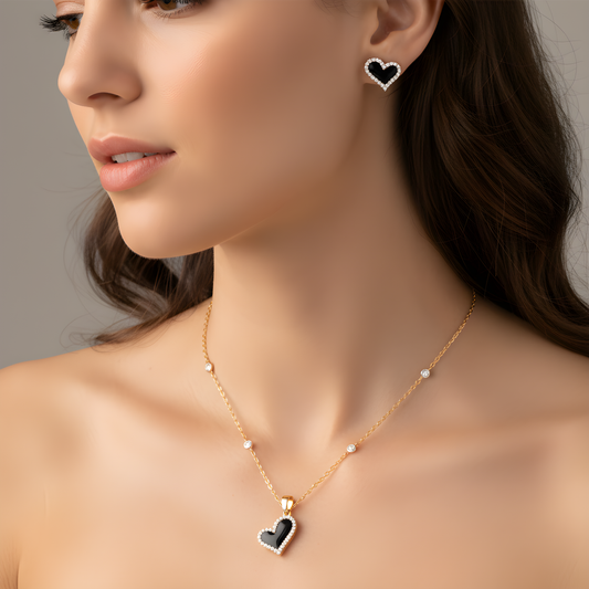 💎 925 Silver Pendant & Earring Set  0.94 Ct Side Diamonds | DEF VVS–VS