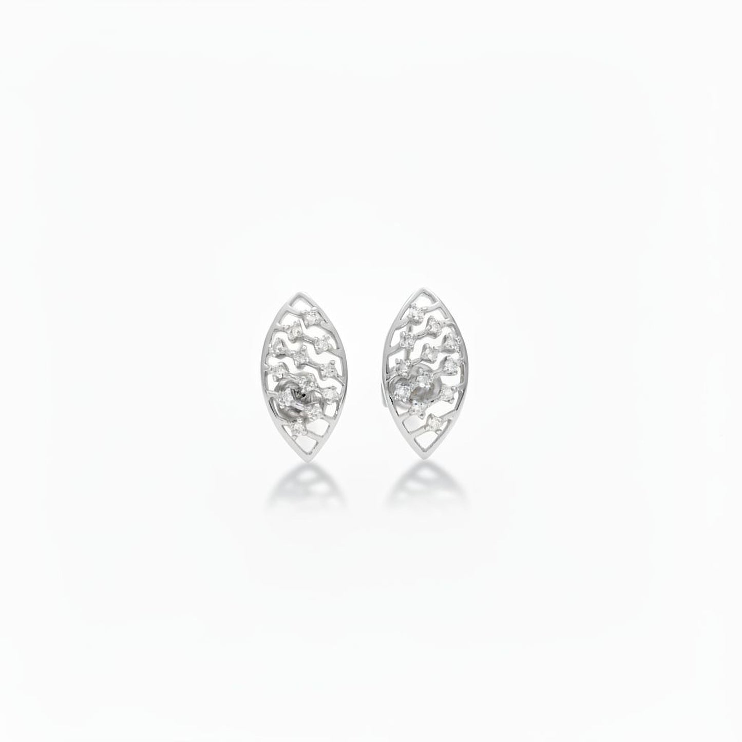 Women’s Elegant Silver Earrings with 0.48ct Lab Moissanite & CZ Sparkle