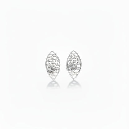 Women’s Elegant Silver Earrings with 0.48ct Lab Moissanite & CZ Sparkle
