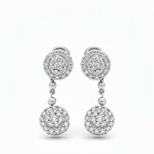 💎 Stylish Sterling Silver Earrings | Radiant Moissanite & CZ Sparkle | Lightweight & Elegant