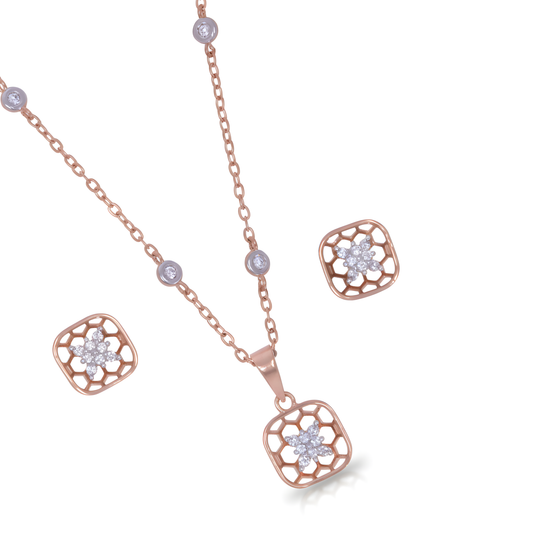 ✨ 925 Silver Pendant & Earrings Set with 0.24ct CVD DEF Diamonds | Delicate Sterling Jewelry Gift for Women