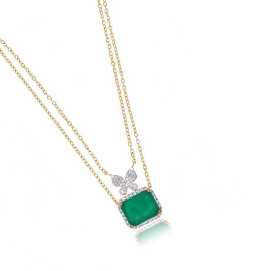 💎 Stylish Green Onyx Pendant | 925 Sterling Silver | DEF/VVS–VS Grade | Sophisticated Jewelry for Her
