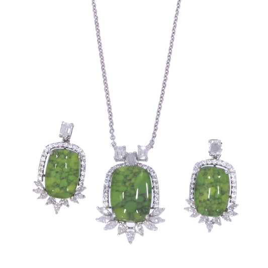 💎 Luxury 21.67 Ct Dichroic Pendant Set | Sterling Silver 925 | DEF/VVS–VS Lab Diamonds | Fine Jewelry for Women