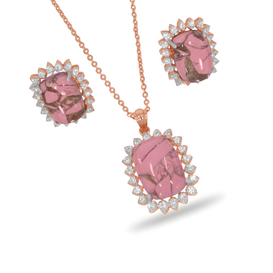 💎 Stylish 21.84 Ct Dichroic Stone Pendant Set | 925 Hallmarked Silver | DEF/VVS–VS Lab-Grown Diamonds | Elegant Jewelry for Women