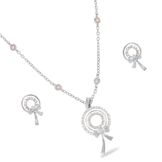 ✨ 925 Silver Pendant & Earring Set | 0.59 Ct DEF VVS–VS Lab-Grown Side Diamonds