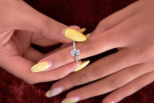 💎 925 Sterling Silver Ring with 2.53 Ct Round & Oval CVD Diamonds | DEF/VVS–VS Certified | 16-Stone Luxury Jewelry