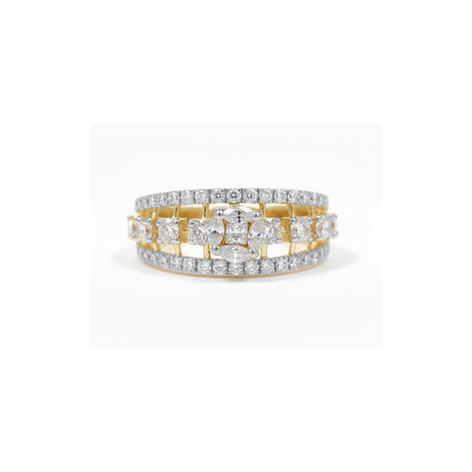 1.5 Ct Side Diamond Ring in 925 Silver | DEF VVS-VS Diamonds