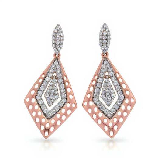 ✨ 925 Silver Diamond Earrings | 1.5 Ct Side Diamonds | 110-Piece Sparkle Design