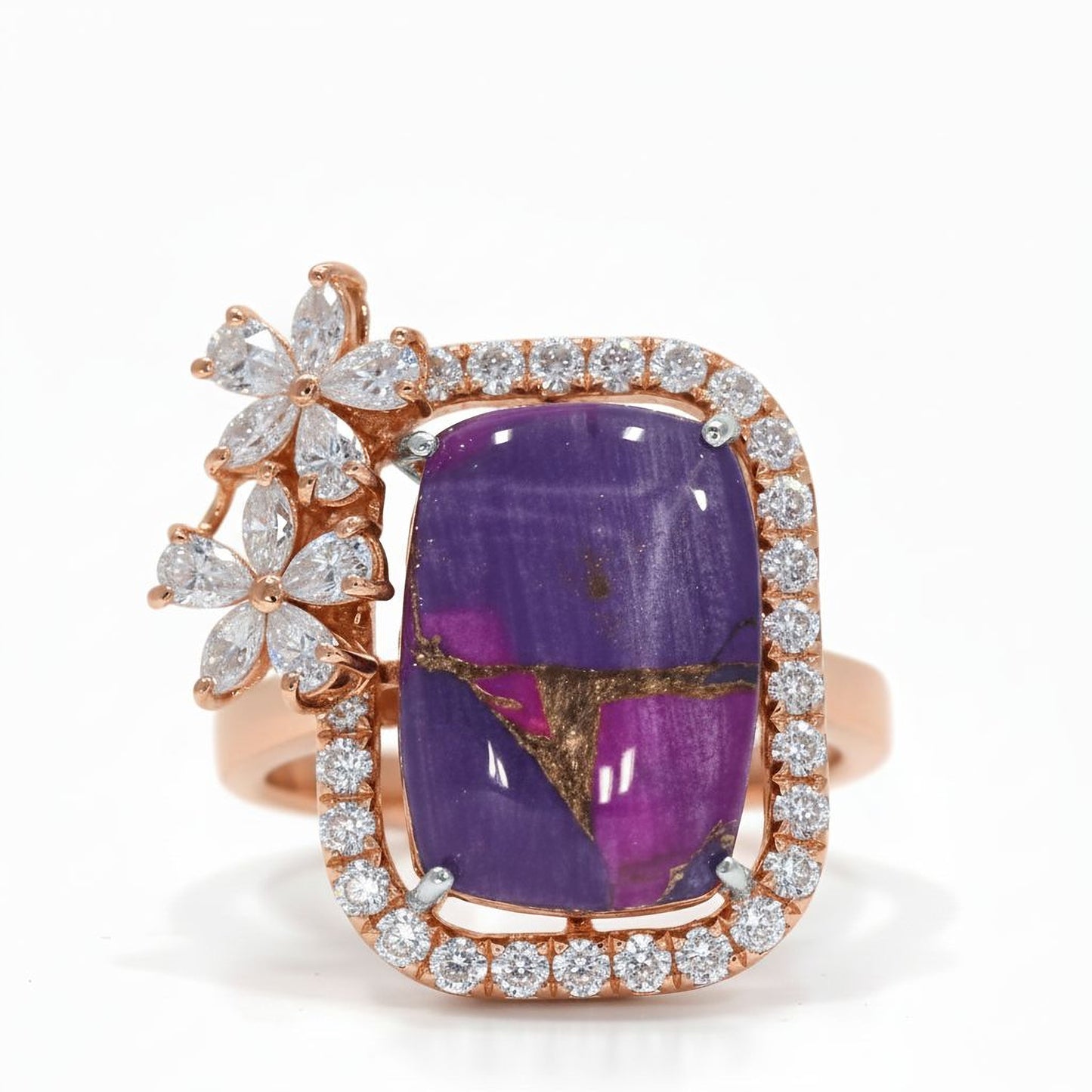 💎 925 Sterling Silver Women’s Ring | 40 CZ, Moissanite & Lab-Grown Diamonds | 1.41 Carats