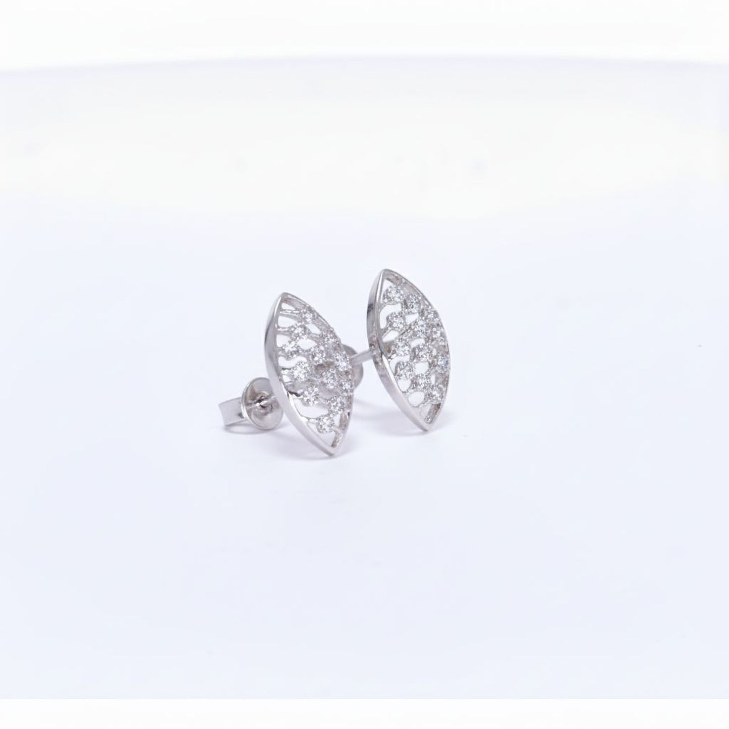 Women’s Elegant Silver Earrings with 0.48ct Lab Moissanite & CZ Sparkle