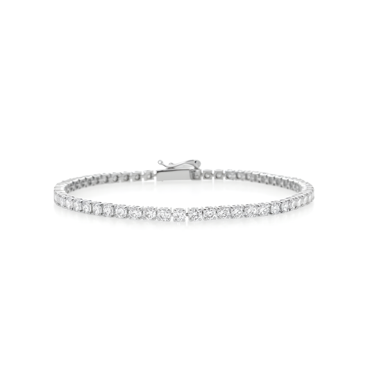 💎 925 Silver Round Diamond Bracelet | Lab-Grown DEF VVS–VS Diamonds