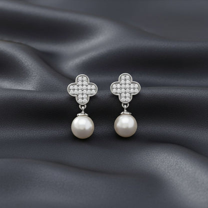 Elegant 925 Silver Earrings with Diamond💎 Sparkle Timeless Design, Classic Shine, Perfect Gift for Women, Formal or Daily Wear