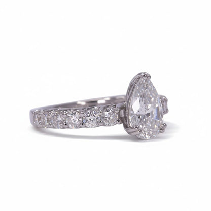 925 Silver Pear-Cut CZ Ring | 3.6 Ct Sparkle with 9-Stone Band | Luxury Women’s Jewelry