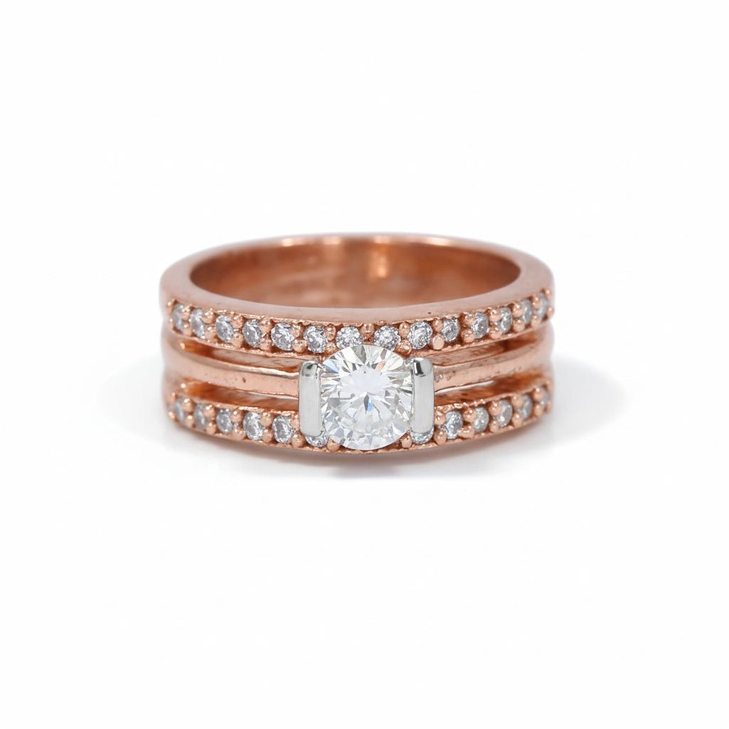 💎 Elegant 1 Ct Side Diamond Ring in 925 Silver | DEF VVS–VS | Pearl Synthetic Design