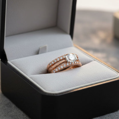 💎 Elegant 1 Ct Side Diamond Ring in 925 Silver | DEF VVS–VS | Pearl Synthetic Design