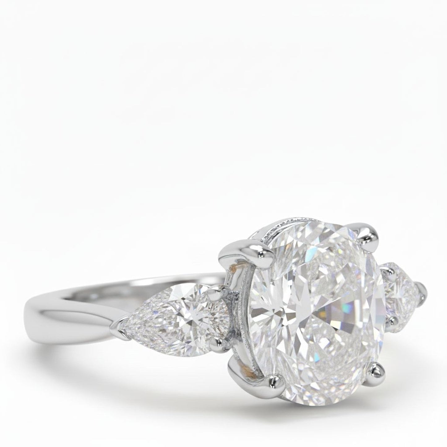 ✨ Premium 925 Silver Diamond Ring | 3.5 Ct Side Diamonds | DEF VVS–VS Quality