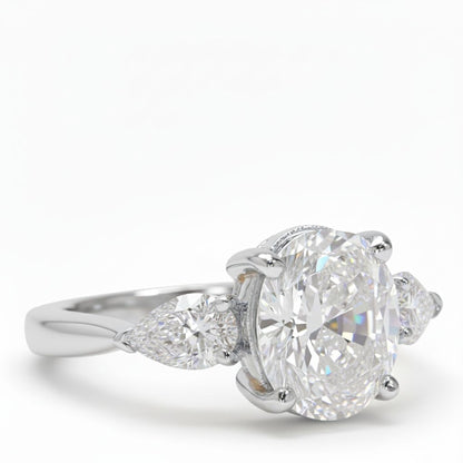 ✨ Premium 925 Silver Diamond Ring | 3.5 Ct Side Diamonds | DEF VVS–VS Quality