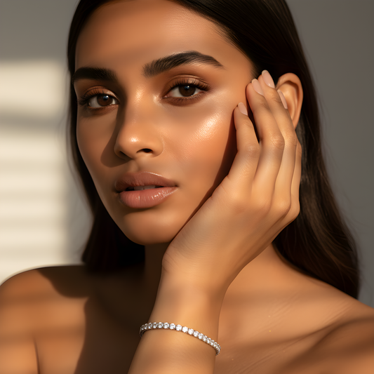 💎 925 Silver Round Diamond Bracelet | Lab-Grown DEF VVS–VS Diamonds