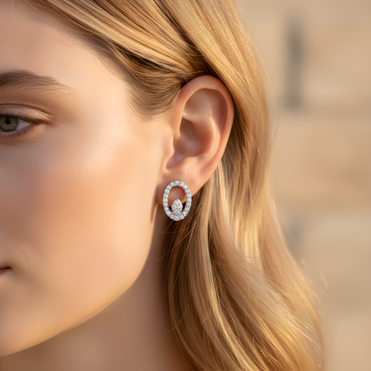 💎 Stylish Silver Earrings for Women | Radiant Moissanite CZ Sparkle | Lightweight & Elegant