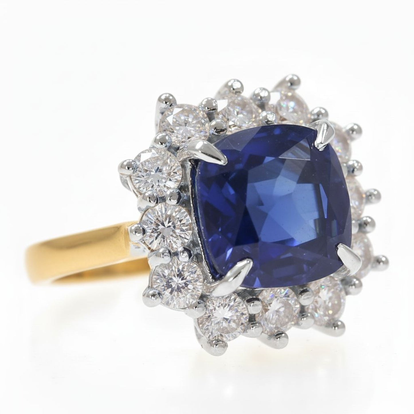 ✨ Elegant 1.2 Ct Side Diamond & Blue Hydro Ring | 925 Sterling Silver | DEF VVS–VS