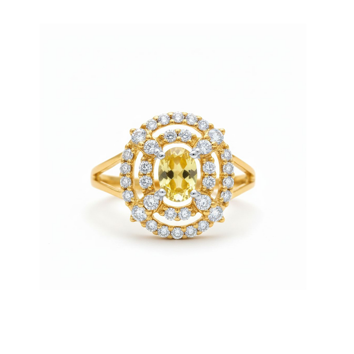 Elegant 925 Silver Ring with 0.6 Ct DEF VVS–VS Side Diamonds