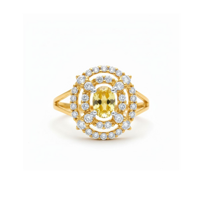 Elegant 925 Silver Ring with 0.6 Ct DEF VVS–VS Side Diamonds