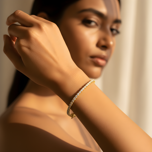 925 Sterling Silver Bracelet with Diamond💎 Brilliance – Elegant, Durable, Tarnish-Resistant Jewelry Gift with 7-Day Return