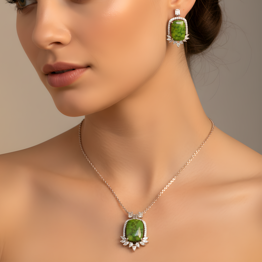💎 Luxury 21.67 Ct Dichroic Pendant Set | Sterling Silver 925 | DEF/VVS–VS Lab Diamonds | Fine Jewelry for Women