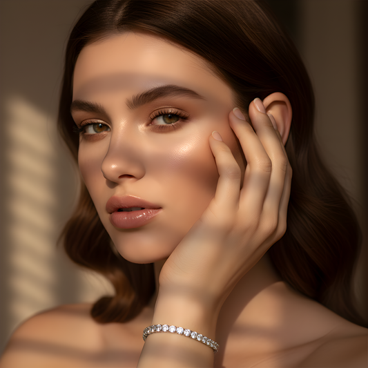 💎 Round Diamond Bracelet | 925 Silver | DEF VVS–VS Lab-Grown Diamonds