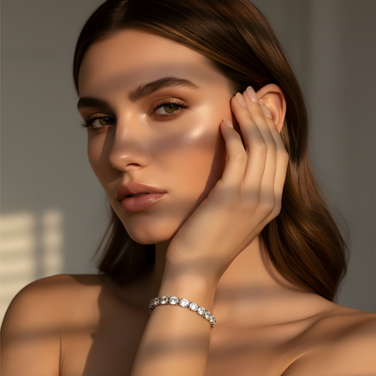💎 Luxury Oval Diamond Bracelet | Sterling Silver 925 | DEF/VVS–VS Clarity | Sophisticated Jewelry for Women